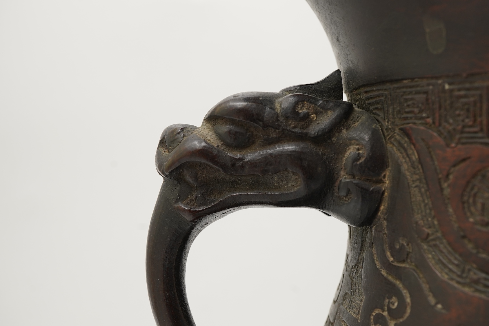 A Chinese archaistic bronze vase, hu, 19th century